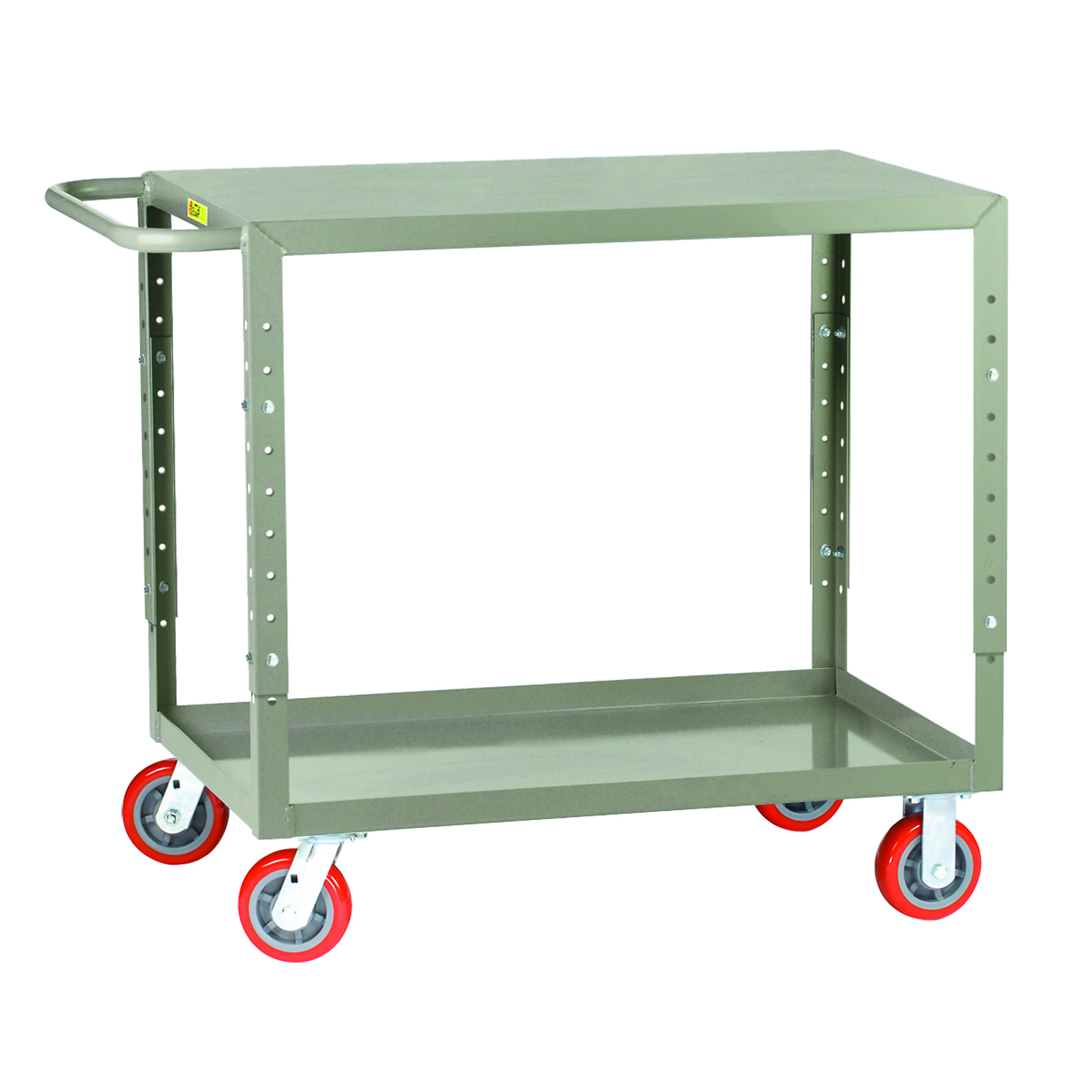 Little Giant Adjustable Height Welded Service Cart - 30in. x 60in., 1200-Lb. Capacity, 2 Shelves, Carbon Steel, Model# LG-3060-5PYBKAH